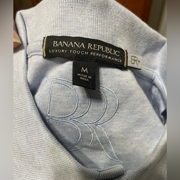 BANANA REPUBLIC LUXURY TOUCH PERFORMANCE MEN'S POLO LIGHT BLUE SIZE M - Picture 5 of 15